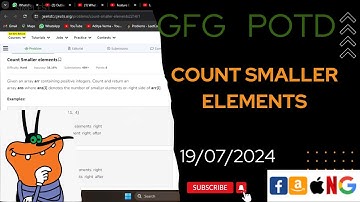 Count Smaller elements | gfg potd today | POTD | GFG Problem of the Day | C++ |