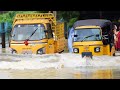 Autorickshaw 3 wheelers journey in flood water  crazy autowala