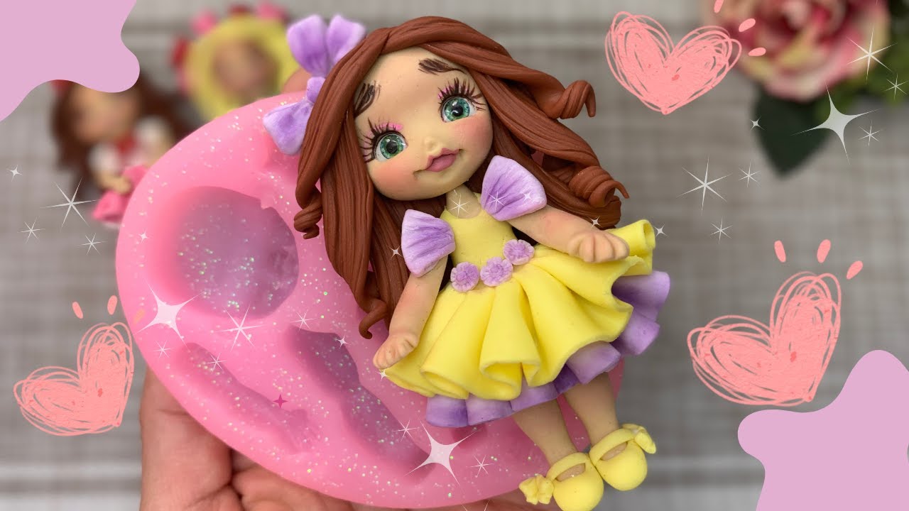 📣FÁCIL!! Muñecas en pasta flexible, muñecas en porcelana fria, centros para moños