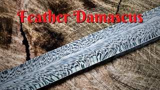 Knife Making | Making a feather damascus knife billet