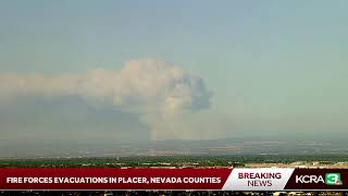 A wildfire is forcing residents in Placer and Nevada counties to evacuate. Here is the view from ...