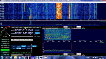 Tuning around the 40 meters amateur radio band shortwave on Afedri SDR