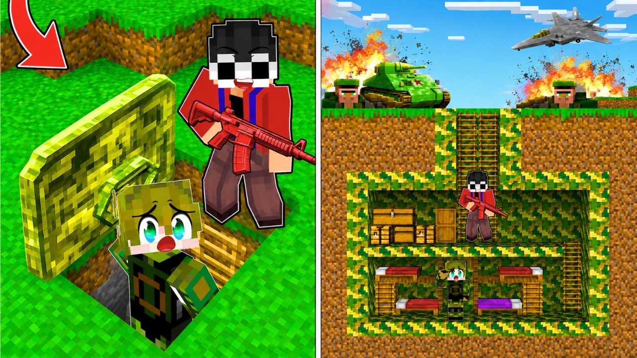 Surviving 100 Days in Military Bunker in Minecraft..
