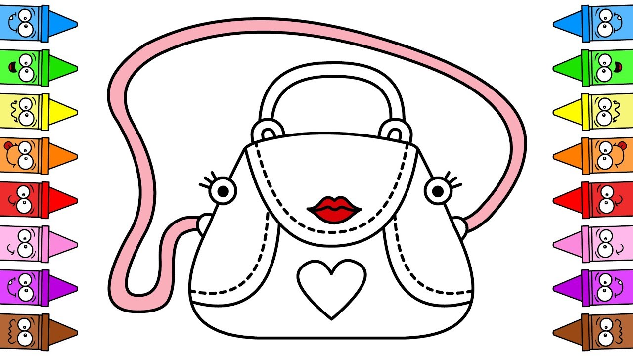 Drawing Purse Coloring Purse Handbag Drawing Coloring Page For Girls Youtube