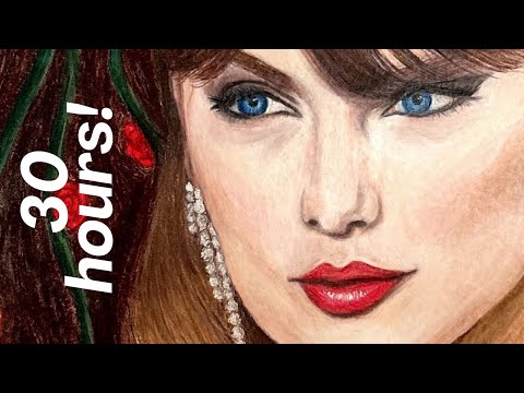 Drawing Taylor Swift: 30 Hours in 1 Minute ✏️