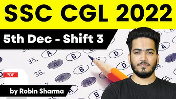 SSC CGL 2022 Paper solution | GS Paper solution | 5th Dec 2022 shift 3 | By Robin Sharma