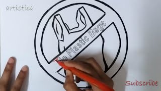 drawing of say no to plastic bags | artistica