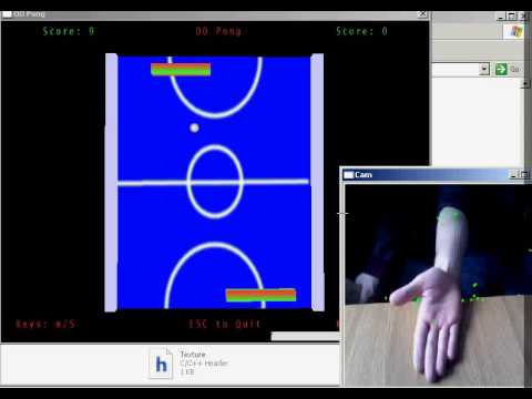 Pong Game control by camera using OpenCV and HDM ( hand v1 )