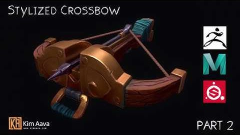 Stylized Prop: Crossbow Timelaps/Speedmodel - Zbrush | Maya | Substance - Part 2