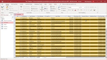 How to Change Grid lines Style and Background Color in Datasheet View in MS Access - Office 365