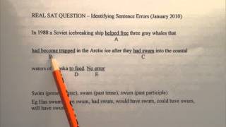 SAT Writing - Identifying Sentence Errors 17 (verb tenses) - Real SAT Test 2010