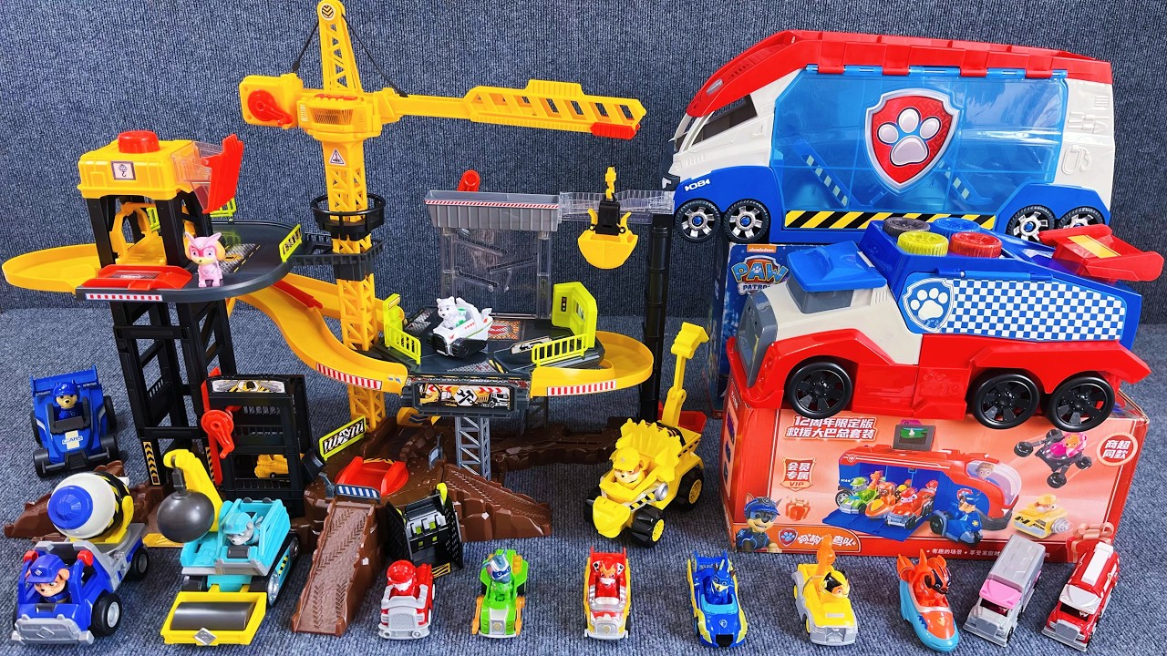 9 Minutes Satisfying with Unboxing | Engineering track vehicle and Paw Patrol set ASMR Review Toys