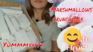 Marshmallows crunch with Full Box || #marshmallowsticks ||#multanimittiasmr || Asmr Sounds