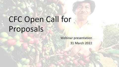 20th Open Call for Proposals - Webinar 31 March 2022