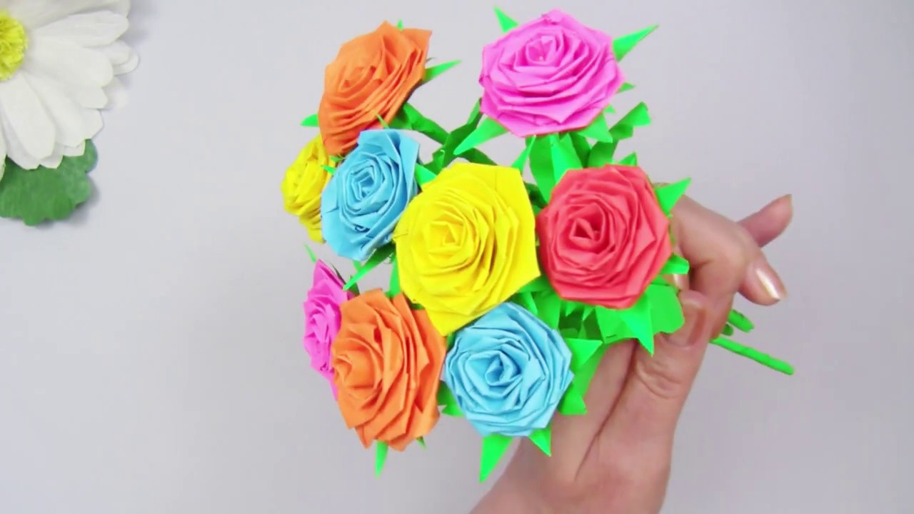 Easy Origami Rose. Origami Rose with Paper Strip EASY CRAFTS 5 Min