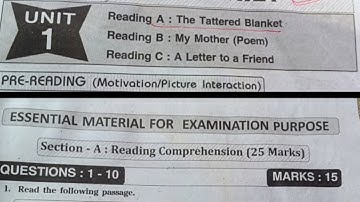 8th class english 1st lesson()The Tattered Blanket all questions and answers (HD quality)