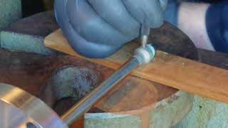 Removing pin for High Pressure stem gasket on Sample Cylinder for liquid chlorine