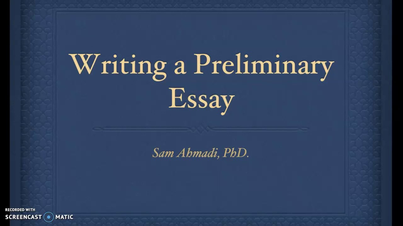 essay preliminary notes