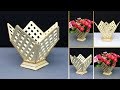 How to make flower vase with popsicle Sticks | diy flower vase | home decoration ideas