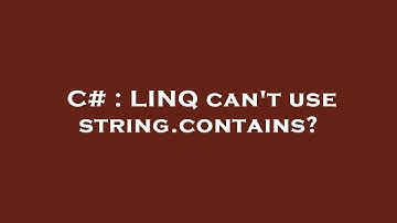 C# : LINQ can