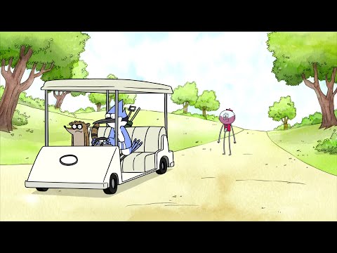Regular Show - Mordecai And Rigby Push Benson Off The Cart
