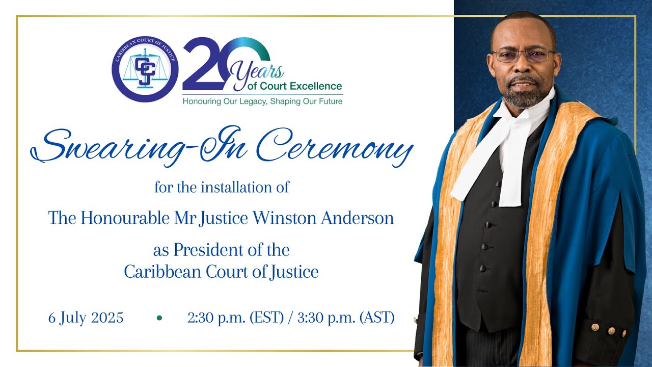 Inauguration of Honourable Mr Justice Winston Anderson as 4th President of the CCJ