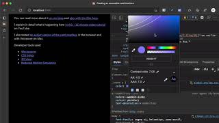 Accessibility insights in the Chromium devtools colour picker. Update