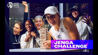 Jenga with a Twist 😜 Jabeur, Swiatek, Badosa, Sabalenka & Gauff pick from a tower of questions!