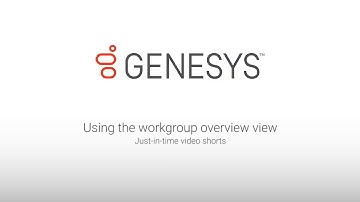 Genesys University: Using the Workgroup Overview View in IC Business Manager
