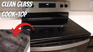 How to Clean a Glass CookTop Stove//so it looks NEW
