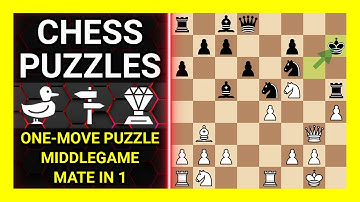 Chess Puzzles to Practice. Themes: One-move puzzle, Middlegame, Mate in 1. Learn Chess