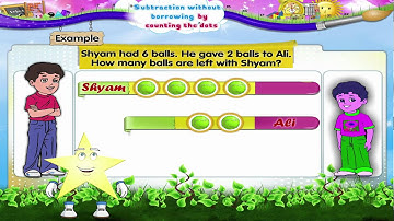 Learn Grade 2 - Maths - Subtraction without Borrowing by Counting the Dots