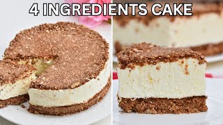 4 ingredients cake in 10 minutes without baking