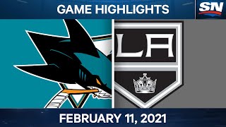 NHL Game Highlights | Sharks vs. Kings - Feb. 11, 2021