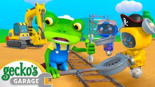 Muddy Mechanicals Railway Mystery | Gecko's Magical World | Animal \& Vehicle Cartoons for Kids