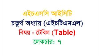 HSC ICT Online Tutorial HTML Table Part 07