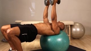 Exercise Ball Flat Dumbbell Fly | Chest Workout