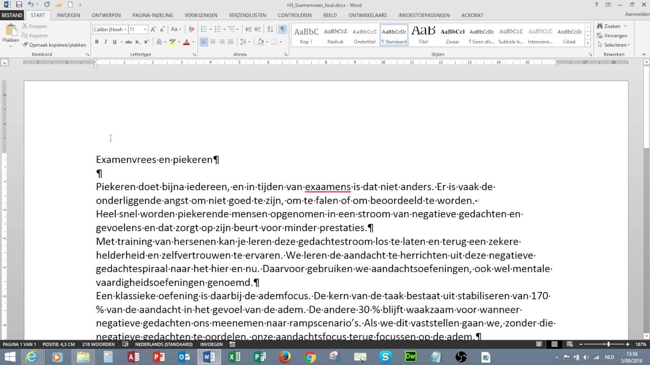 Word1 BH met tekst Tekst typen Eenvoudige tekstcorrecties - YouTube