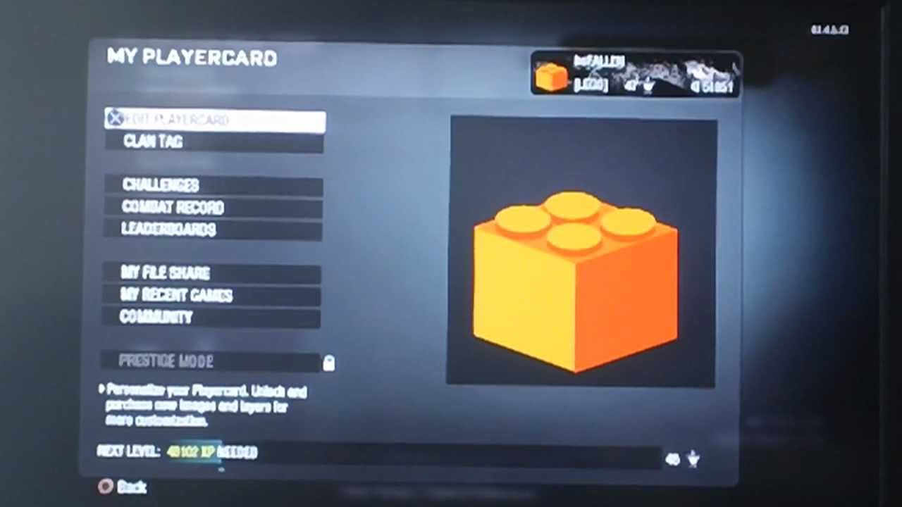 Black Ops: Lego Block Playercard *ORIGINAL*