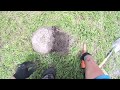 Metal detecting under an old early 1900s sidewalk with land ranger pro