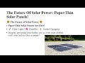 THE FUTURE OF SOLAR POWER : PAPER THIN SOLAR PANELS