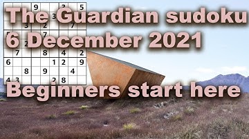 Sudoku solution The Guardian sudoku 6 December 2021 Beginner easy level explaining pencil marks