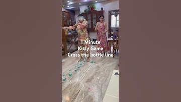 1 Minute Kitty Game... Cross the bottle line #kittygame #kittyparty #1minutegames #kittypartygames