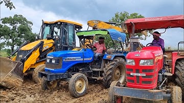 Jcb 3dx Eco Excellence Backhoe Machine Loading Mud In Mahindra and Sonalika Tractor | Jcb Video