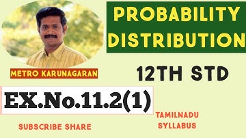 12th Std Maths Ex.11.2(1) Three fair coins are tossed simultaneously. Find the probability mass func