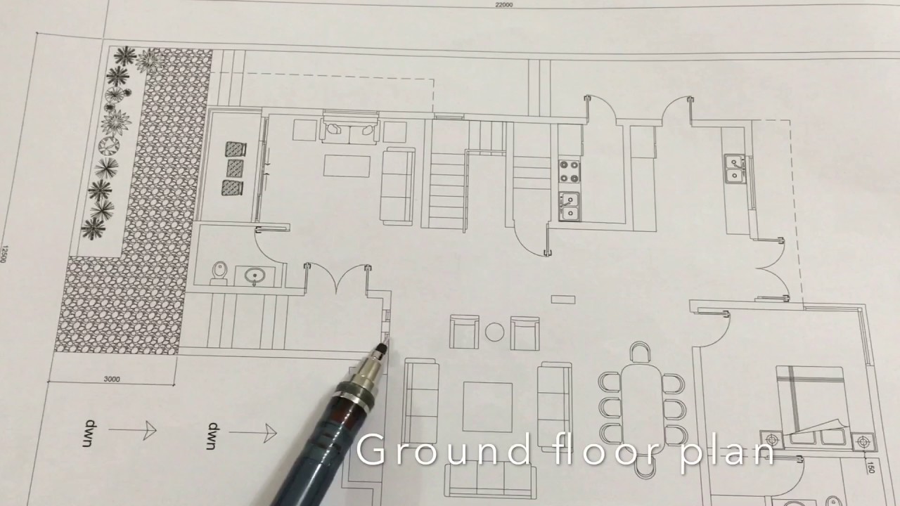 شرح مخطط فيلا خاصة في البحرين تصميم المهندسة نيفين حسين Youtube