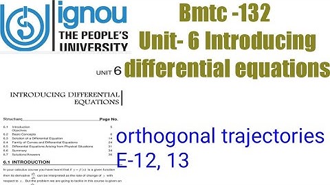 (v-43)Ignoucbcs bag bscg mathematics bmtc-132 Unit- 6 Introducing differential equations E-12, 13,14