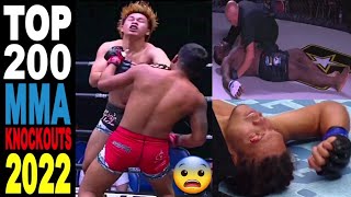 Top 200 MMA's BEST BRUTAL KNOCKOUTS of the Year 2022😨