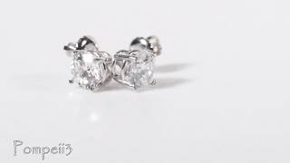 1 1/4ct diamond studs screw back 14k white gold by Pompeii3