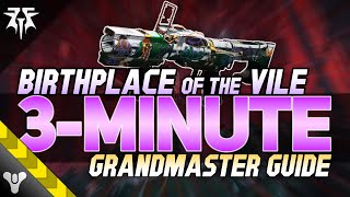 BIRTHPLACE of the VILE FARM // 3-Minute Wild Style \u0026 Grandmaster Guide #destiny2 #walkthrough